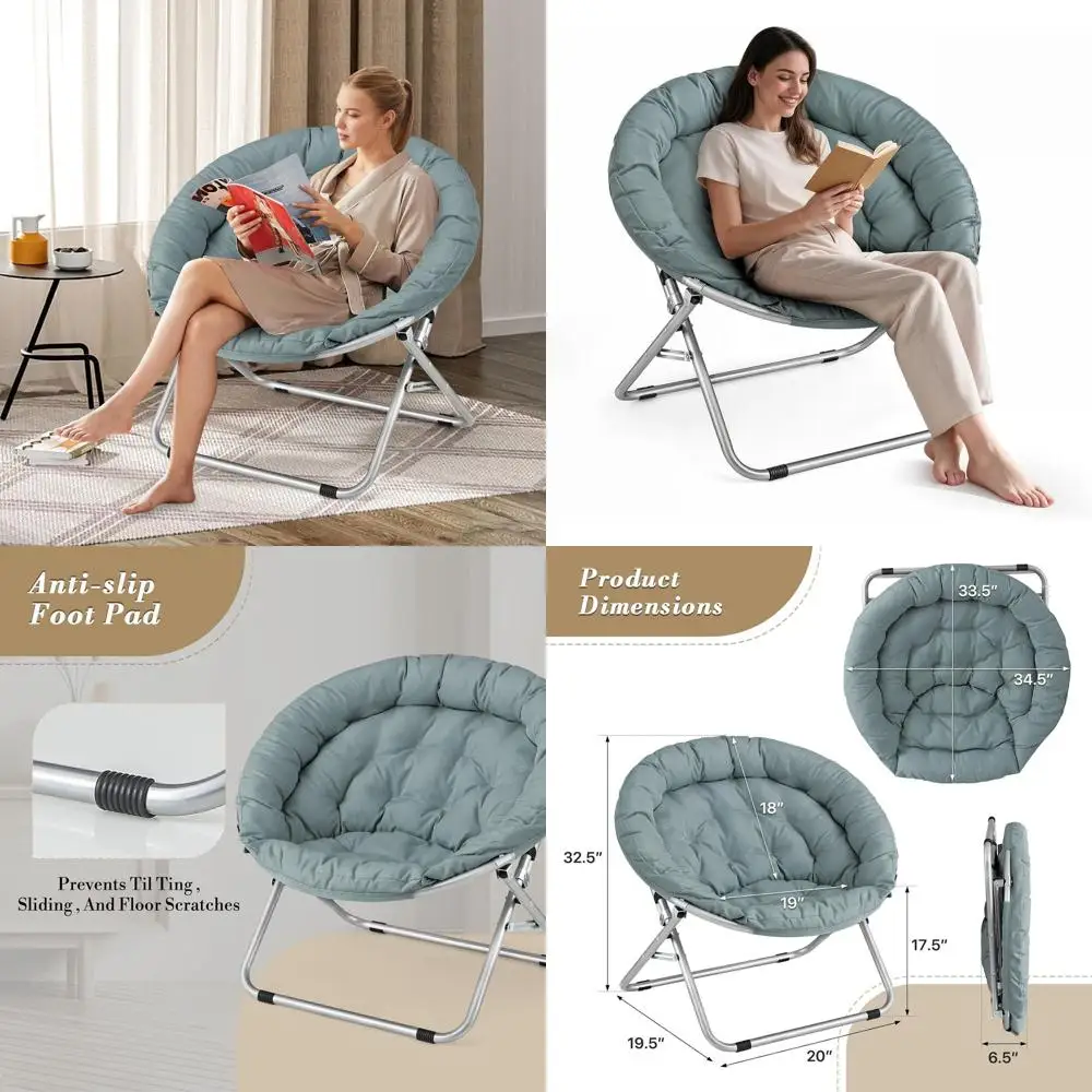 

Кресло-луна Teal Silver Stand: уютный тканевый элемент для гостиной, чтения и отдыха