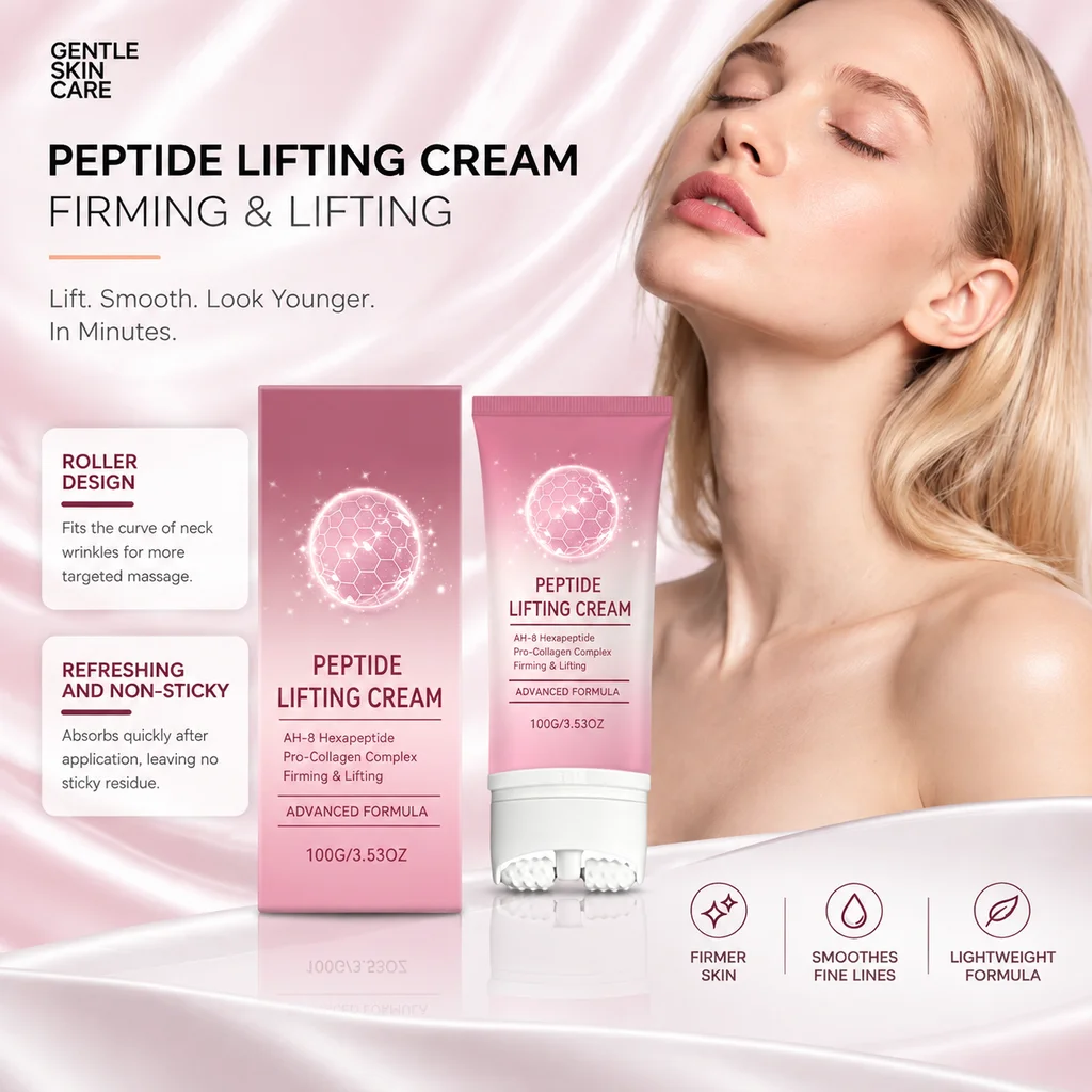 Neck Firming Roller Cream Deep Moisturizing Tightening Sagging Skin Anti Wrinkles Improves Dark Circles Long Lasting Skin Care
