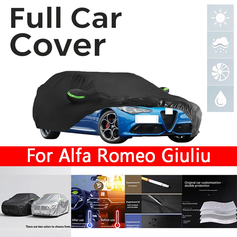 

For Alfa Romeo Ciuliu Cover Full black Covers Waterproof Dustproof UV Scratch-Resistant Sunscreen Protection