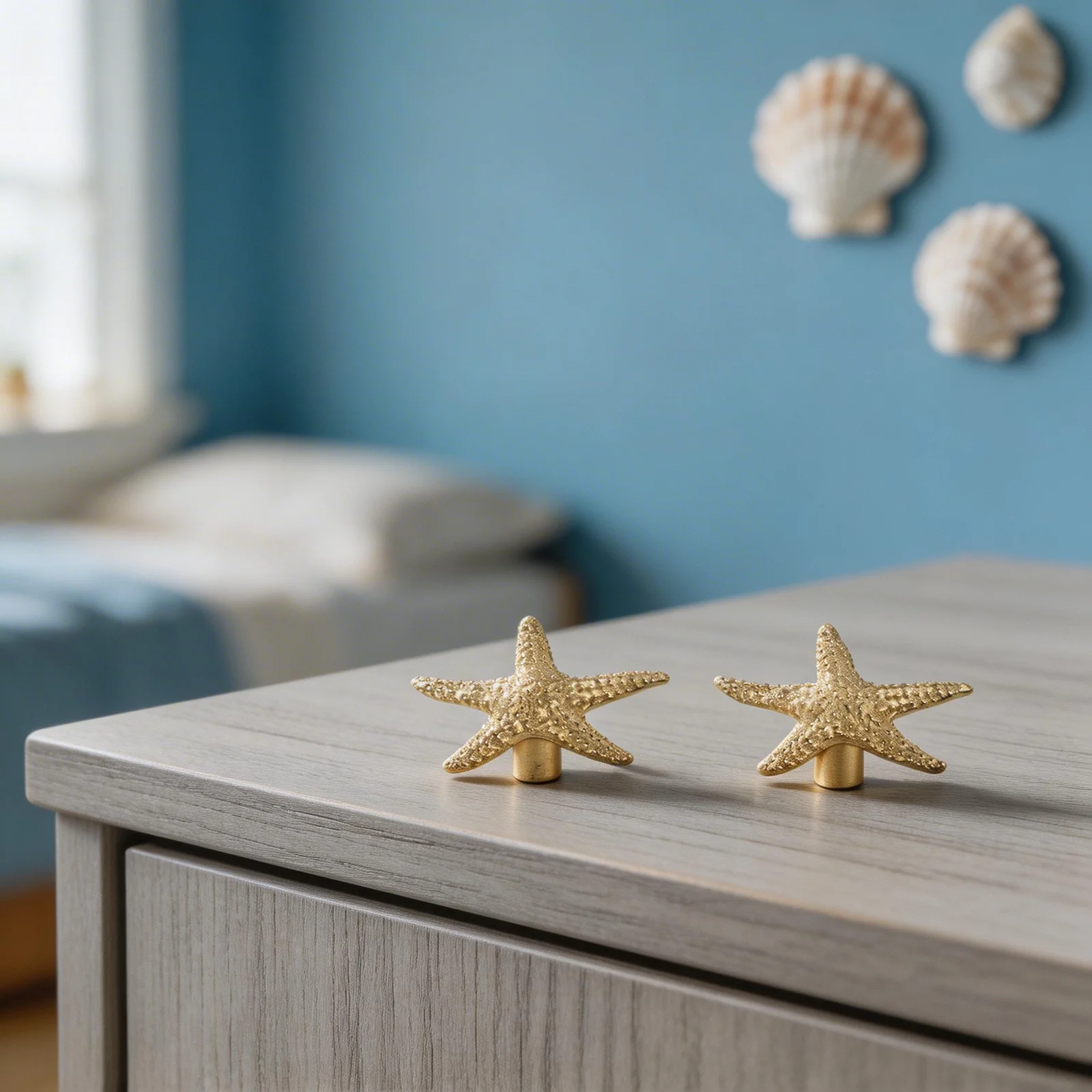 For Drawers For Wardrobe Wardrobe Hardware Starfish Door Handles Bedroom Decor Playful Design Set Of Two Handles