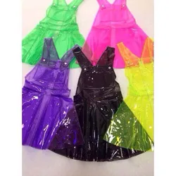 Sexy PVC Holographic Dress Women\x27s Vestido Summer Lady Clear Vinly Plastic Clothes Party Gothic Red Green Blue And Orange