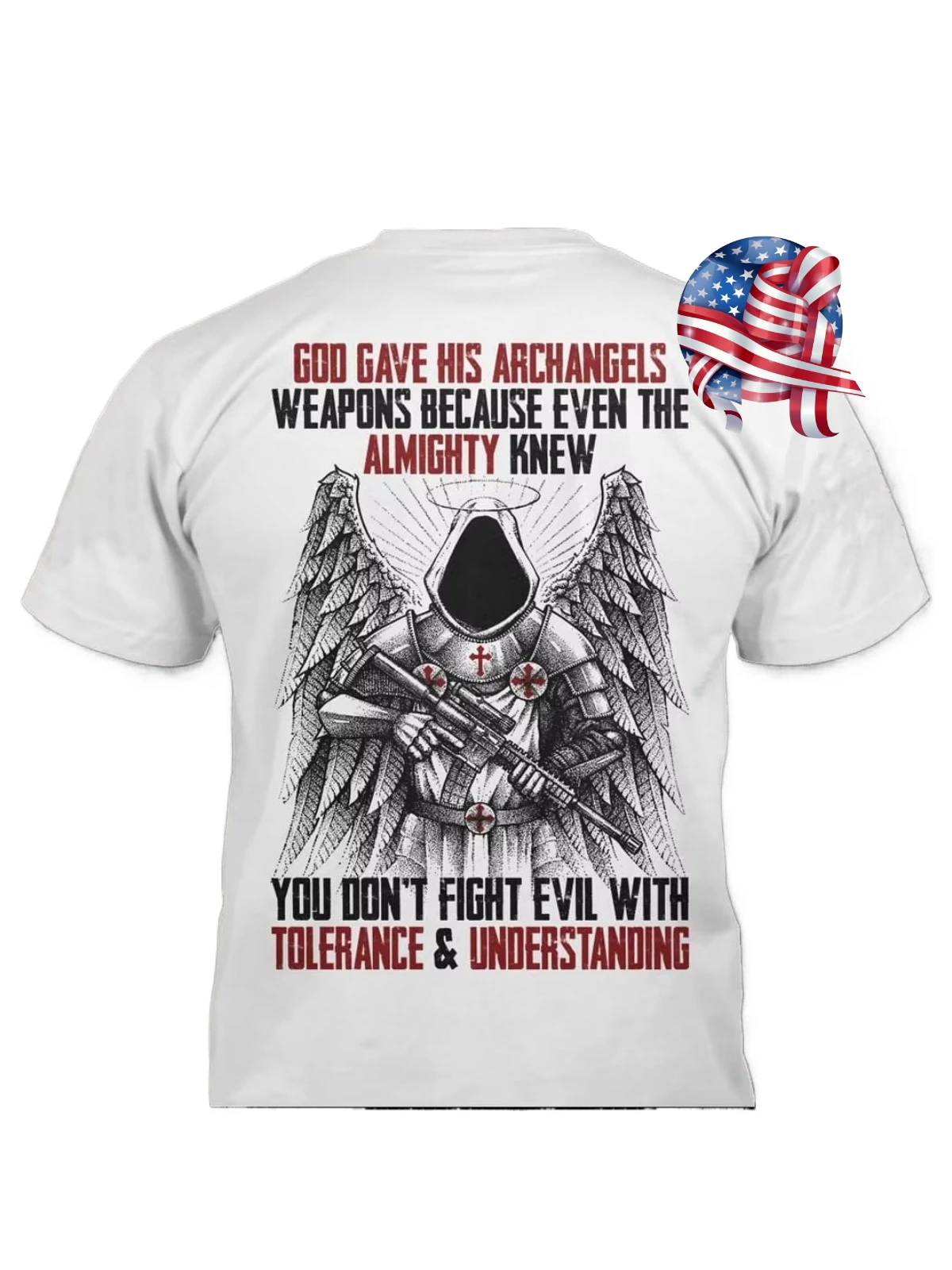 God Gave His Archangels Weapons Angel Warrior T-Shirt. Summer Cotton O-Neck Short Sleeve Mens T Shirt New S-3XL