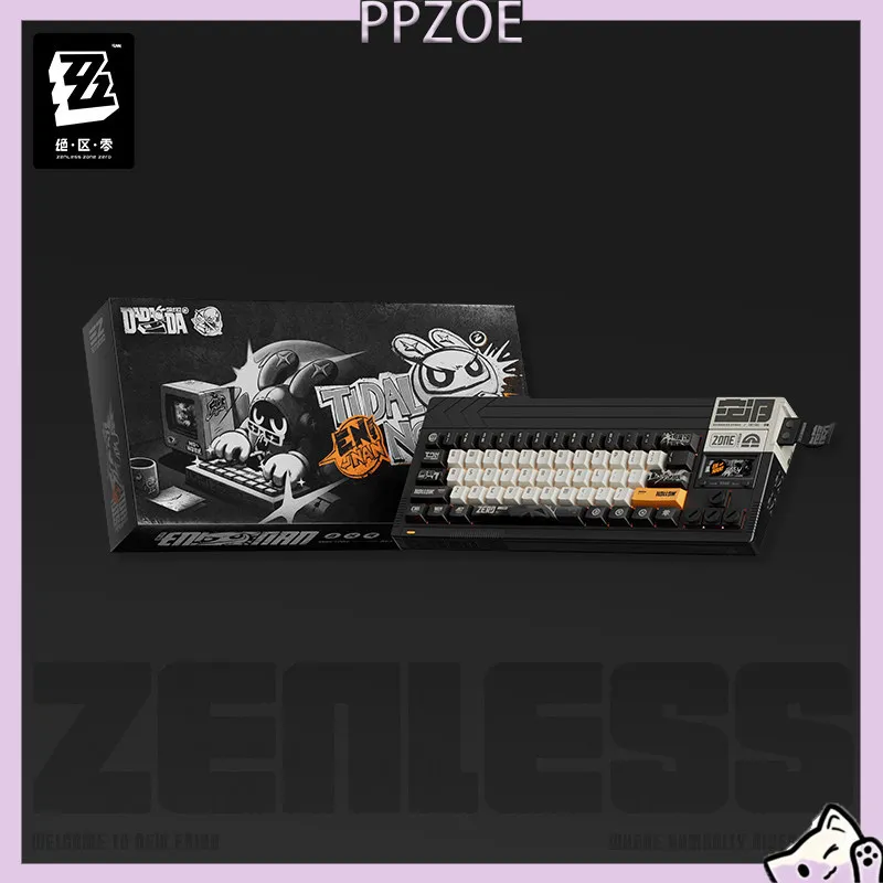 Teclado mecânico Zenless Zone Zero Tidal Noise, com três modos de operação, teclado para jogos personalizável, com teclas substituíveis a quente e ret