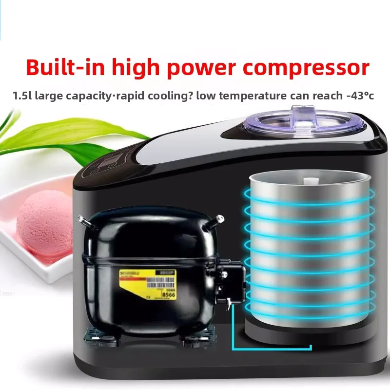Automatic Commercial Household Compressor Small Capacity Fruit Ice Cream Maker Stainless Steel Ice Cream Machine