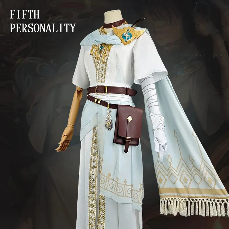 

CyCosKoKo Eli Clark/Seer Cosplay Game Identity V Costume White Gorgeous Elegant Combat Uniform Halloween Party Role Play Clothin