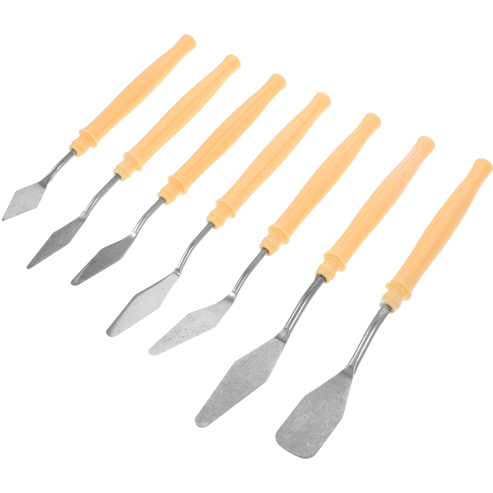 7 Pcs Oil Painting Knife Set Spatula Tools Color Mixing Spatulas Trowel Scrapers Plastic Stainless Steel Drawing Supplies