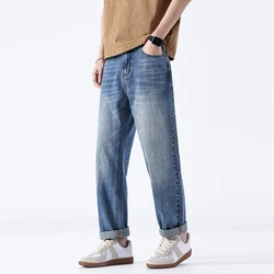 Men Casual Straight Loose Suit Trousers Male Korean Streetwear Fashion Vintage Long Pants Net Celebrity Modeling Pants