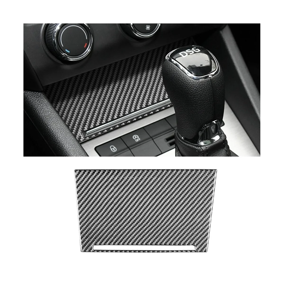 Front Storage Box Panel Trim Sticker Decorative Carbon Fiber for Skoda Octavia A7 2015-2020 Accessories