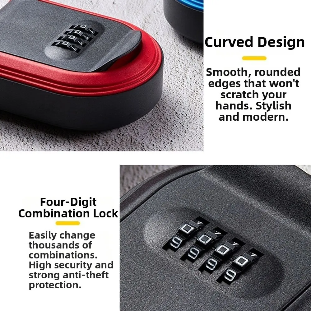 Full Plastic Password Key Box Universal Fit Mechanical Combination Lock Key Organizer Waterproof 4 Digit Password Key Lock Box