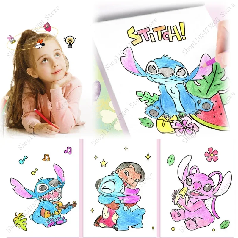 Disney Marvel Comics The Avengers Stitch Losto Coloring Book Children'S Painting Book Kindergarten Graffiti Copy Sketch Book