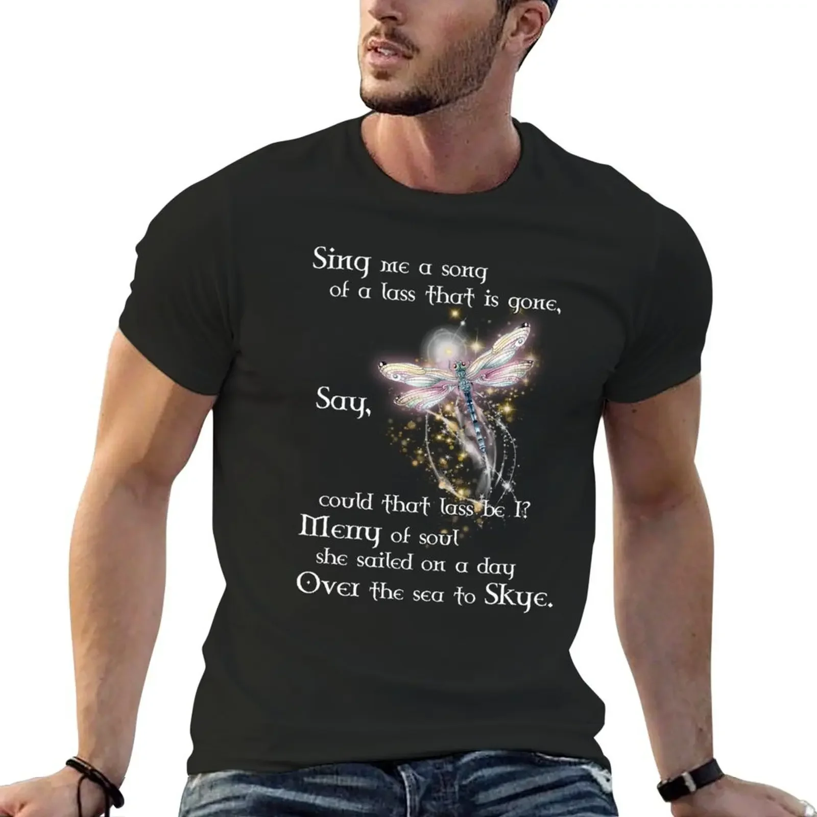 Outlander dragonfly T-Shirt cute clothes anime stuff plain T-shirts for men cotton