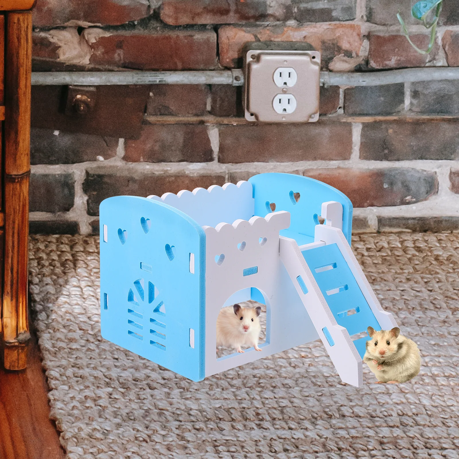 

Pet Exercise Climbing Habitat Hamster Pvc Hideout With Ramp Small Animal Maze Villa Cage Accessory For Guinea Pig Rabbit