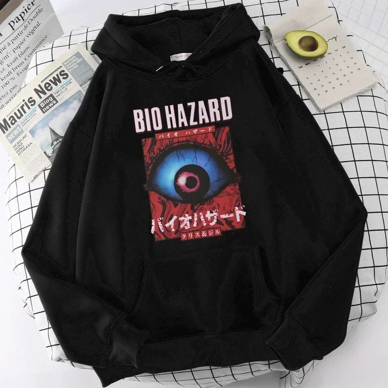 Silent Hill Graphic Hoodies Gothic Grunge BIO HAZARD Devil Death Eye Print Sweatshirt Winter Men Women Streetwear Pullover Tops