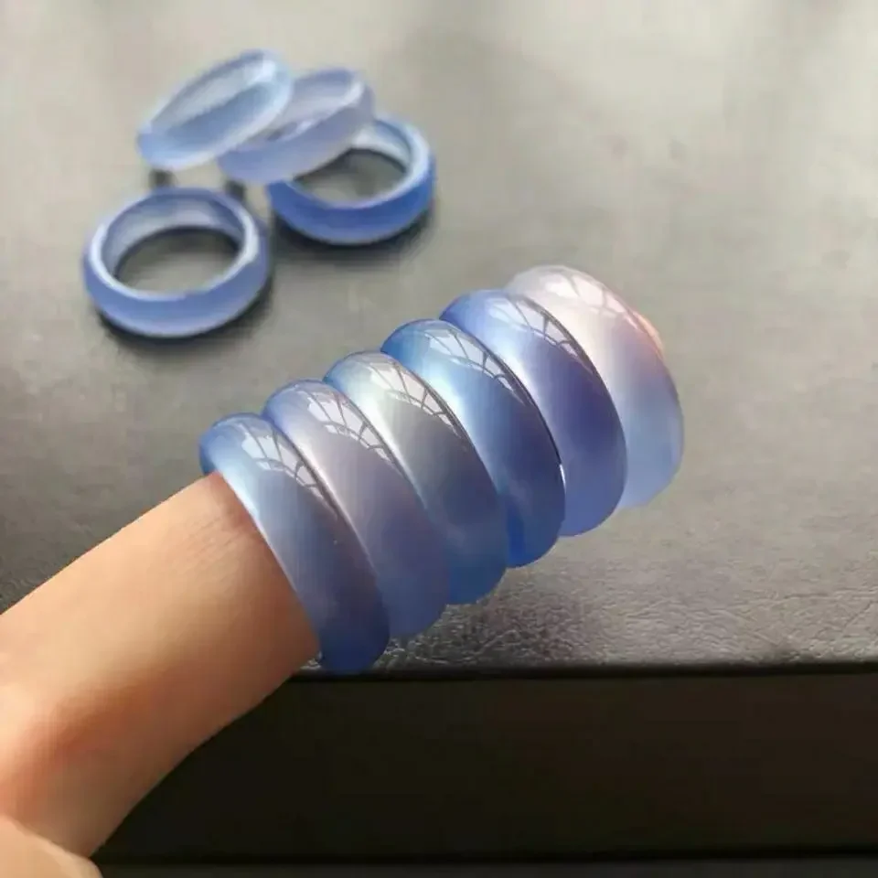 Natural Chalcedony Agate Ring Chinese Vintage Rings for Women\'s Fashion Ring Fashion Jewelry Couple Ring Gift Charm y2k Jewelry