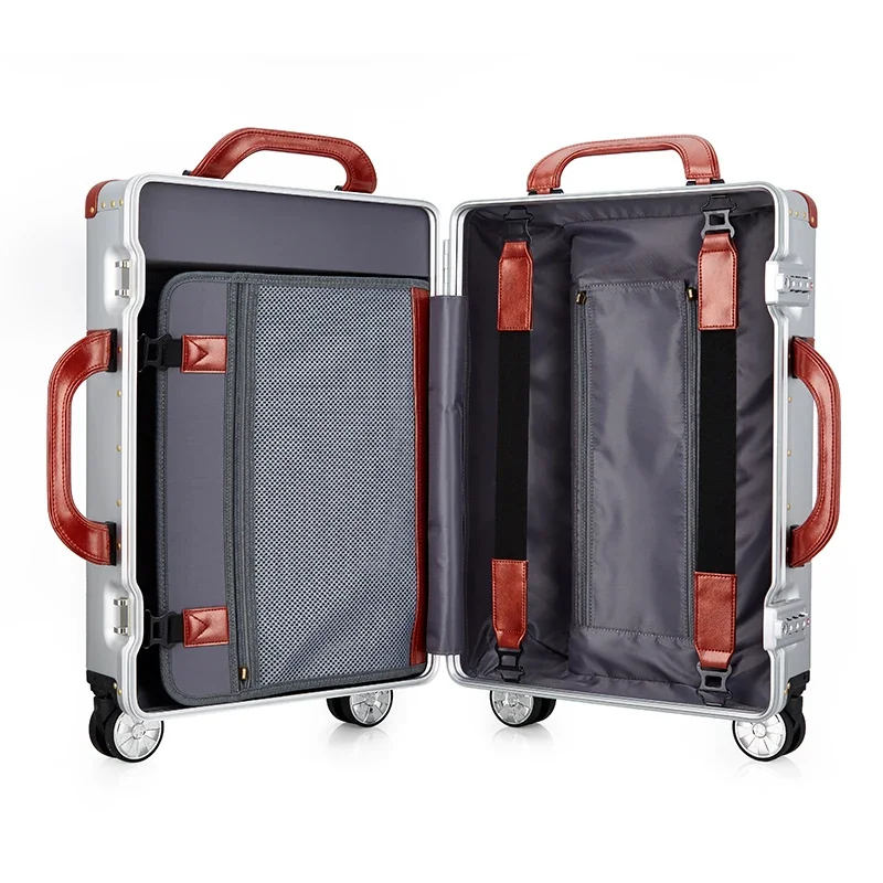 High Quality Classic All Aluminum Magnesium Alloy Case Suitcase Hard Aluminium Trolley Luggage