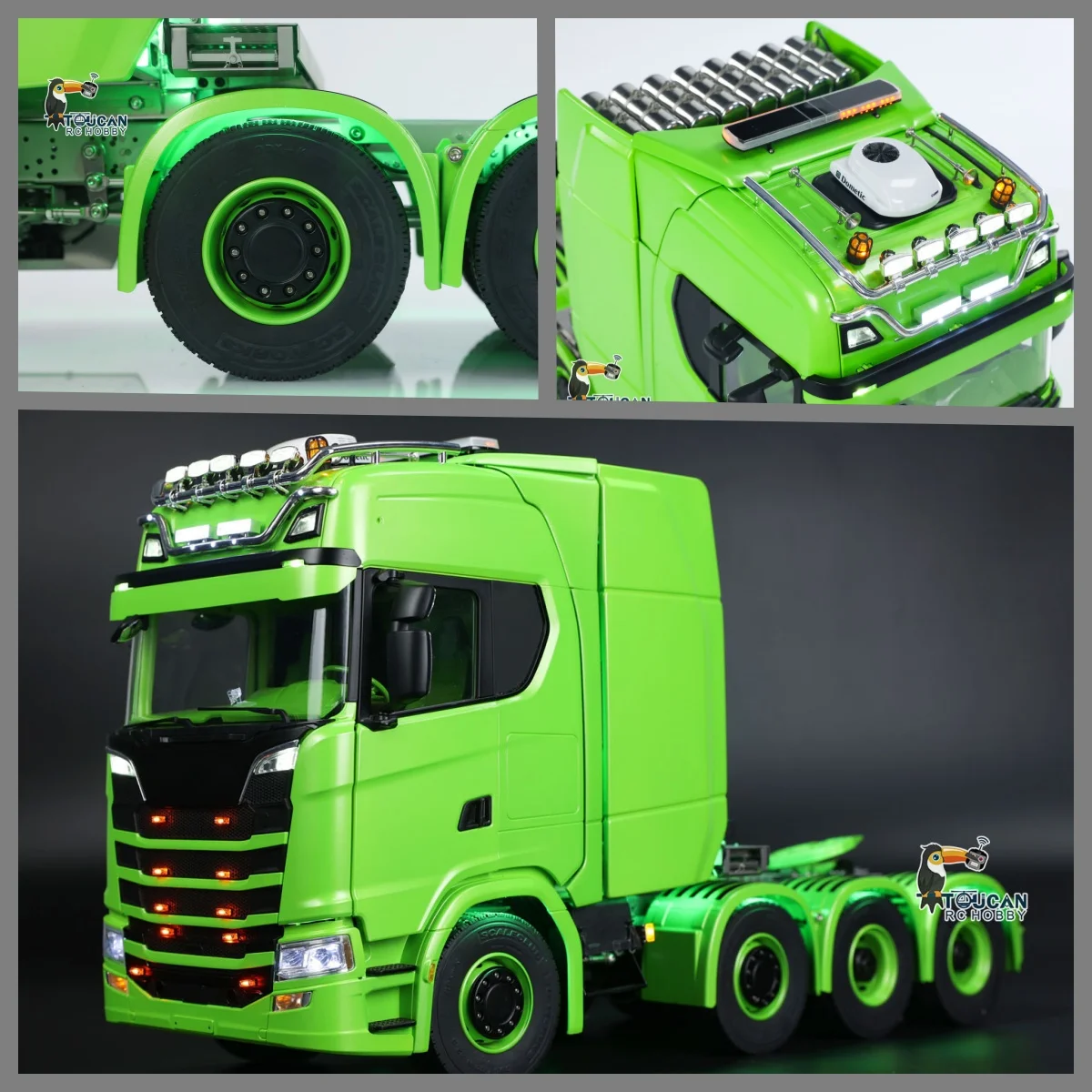 

1/14 8x8 770S RTR Металлическое шасси RC Трактор Грузовик Дистанционная грузовик ST8 Радио Предупреждающие огни Прожектор Магнитная крыша Finisehd Автомобиль