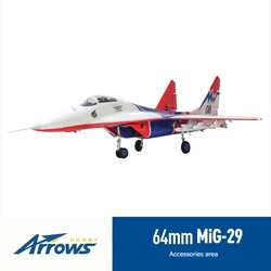 Modello di aeromobile doppio canale sotterraneo da 64mm Mig 29 modello ad ala fissa attacco di montaggio speciale accessori per aerei piccoli componenti