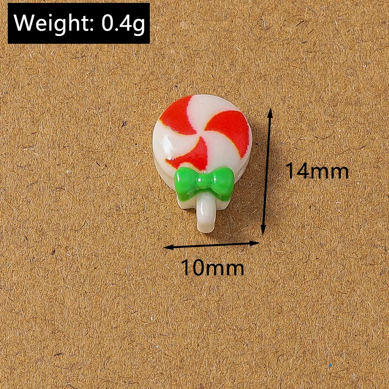 10 Stück Niedliche Weihnachts-Schneeflocken, Weihnachtsmann, Elch aus Kunstharz, Flache Cabochons für Scrapbooking, DIY Kinderschmuck, Haarspangen-Zubehör – Detail 4