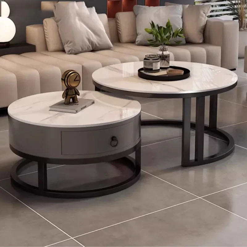 Mesita para café de sala de estar nórdica, mesa de centro estética redonda Simple y moderna, balcón, Apartamento, Stoliki Do Kawy, muebles de dormitorio