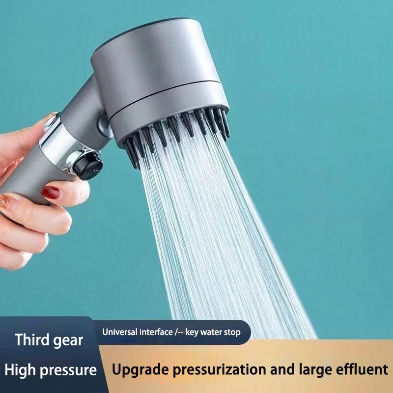 

New High Pressurized Filter Shower Head Three Speed Adjustable Spray with Massage Brush Bathroom Accessories Shower Head Items