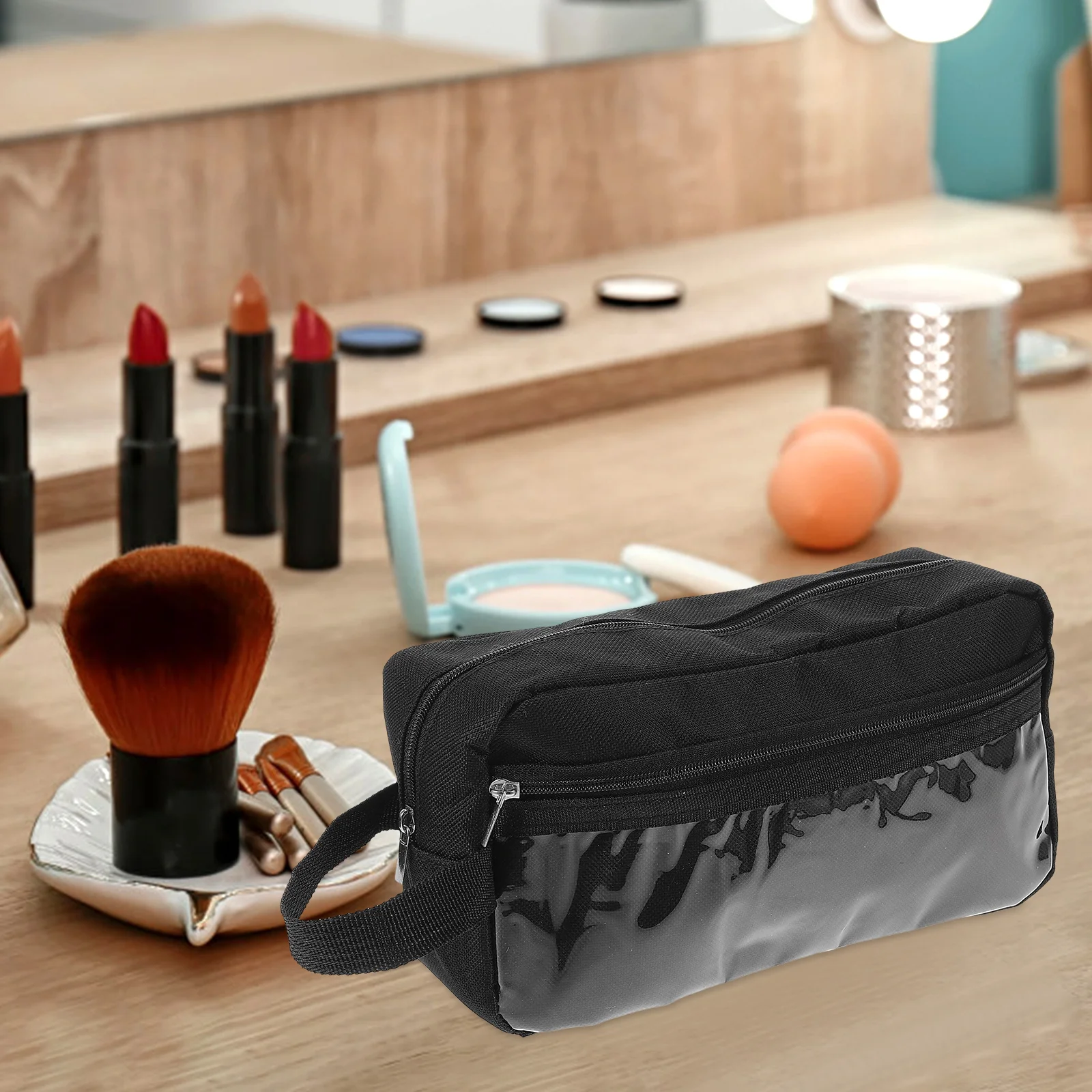 

Multifunctional Toiletry Bag Compact Small Size Oxford Cloth Makeup Pouch Travel Skincare Organizer Zipper Case For