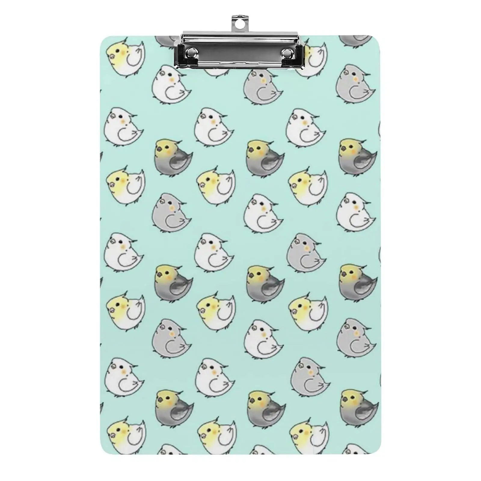 Cute Birds Pattern Acrylic Clipboard A4 Letter Size Plastic Clipboards Decorative Clipboard for Classroom School and Office Use