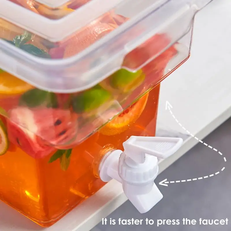 2.8/5L Cold Water Bucket with Faucet Refrigerator Jug Dispenser Water Kettle Fruit Juice Drink Container Fridge Pots Pitcher