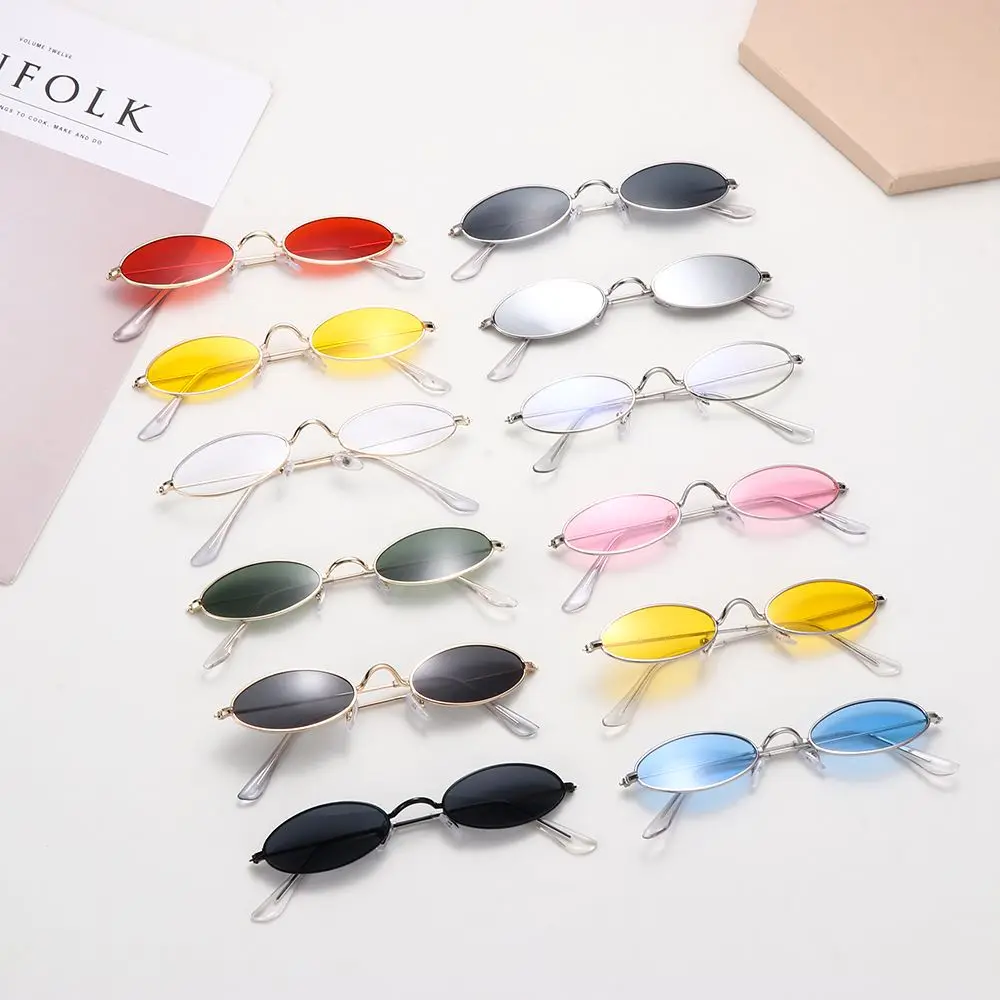 

Fashion Design Men and Women Small Frame Sun Glasses Oval Sunglasses Vintage Shades Eyeglasses