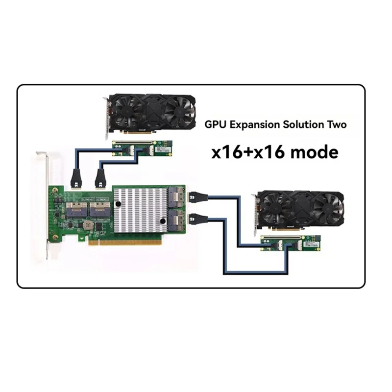 Top-Pcie 3.0 X16 Erweiterungskarte M.2 NVME SSD Erweiterungskarte PLX8749 Split-Free für Grafikkarte M.2 Nvme SSD U.2 Erweiterung