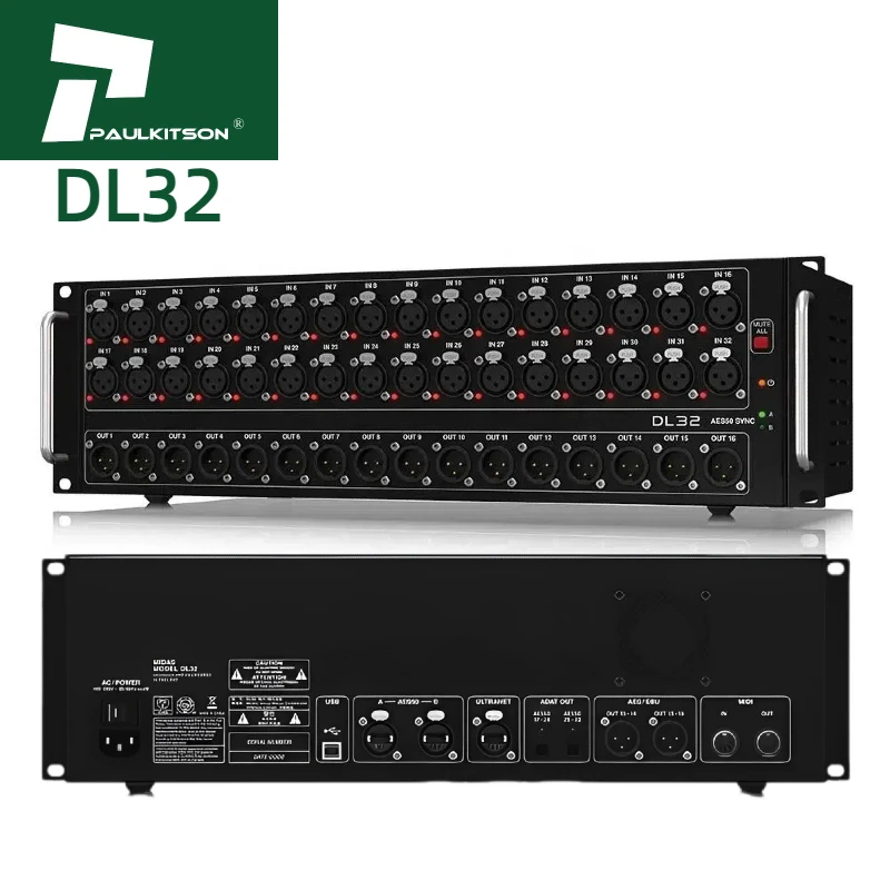 

Paulkitson DL32 Stagebox Use With M32 Live Digital Mixer 32 Inputs 16 Outputs Pa System Stage Music Sound Equipment