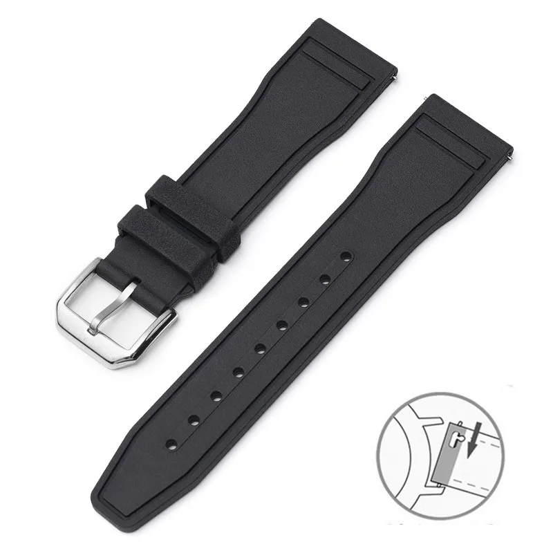 20/21/22Mm Fkm High-End Rubberen Band Voor Iwc Piloot Horloges En Portofino Serie Mannen Vrouwen Mode Casual Horlogeband