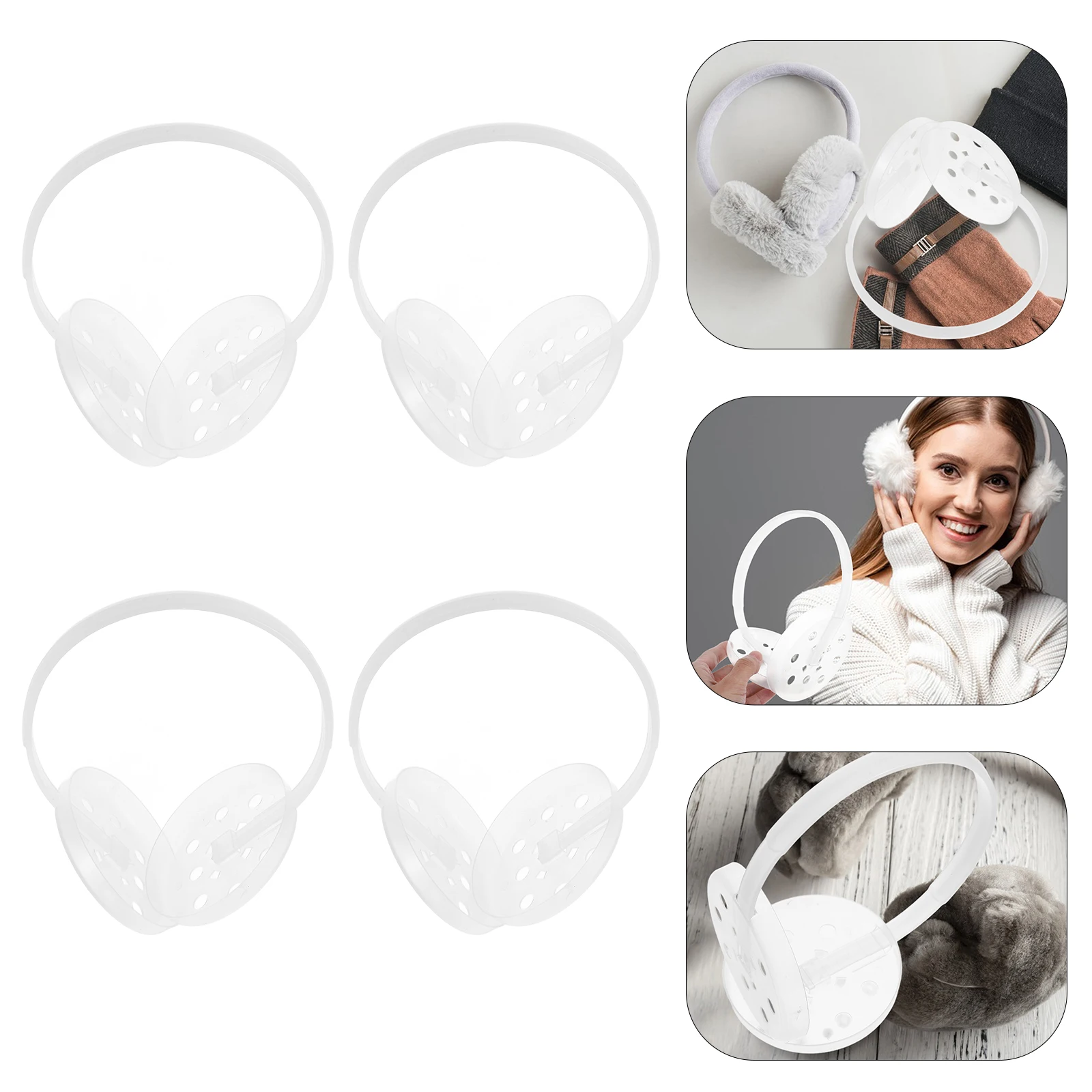 

4pcs Adjustable Plastic Earmuff Frame Support Holder Inner Base Rack Components Parts for Comfortable Long Wear Durable