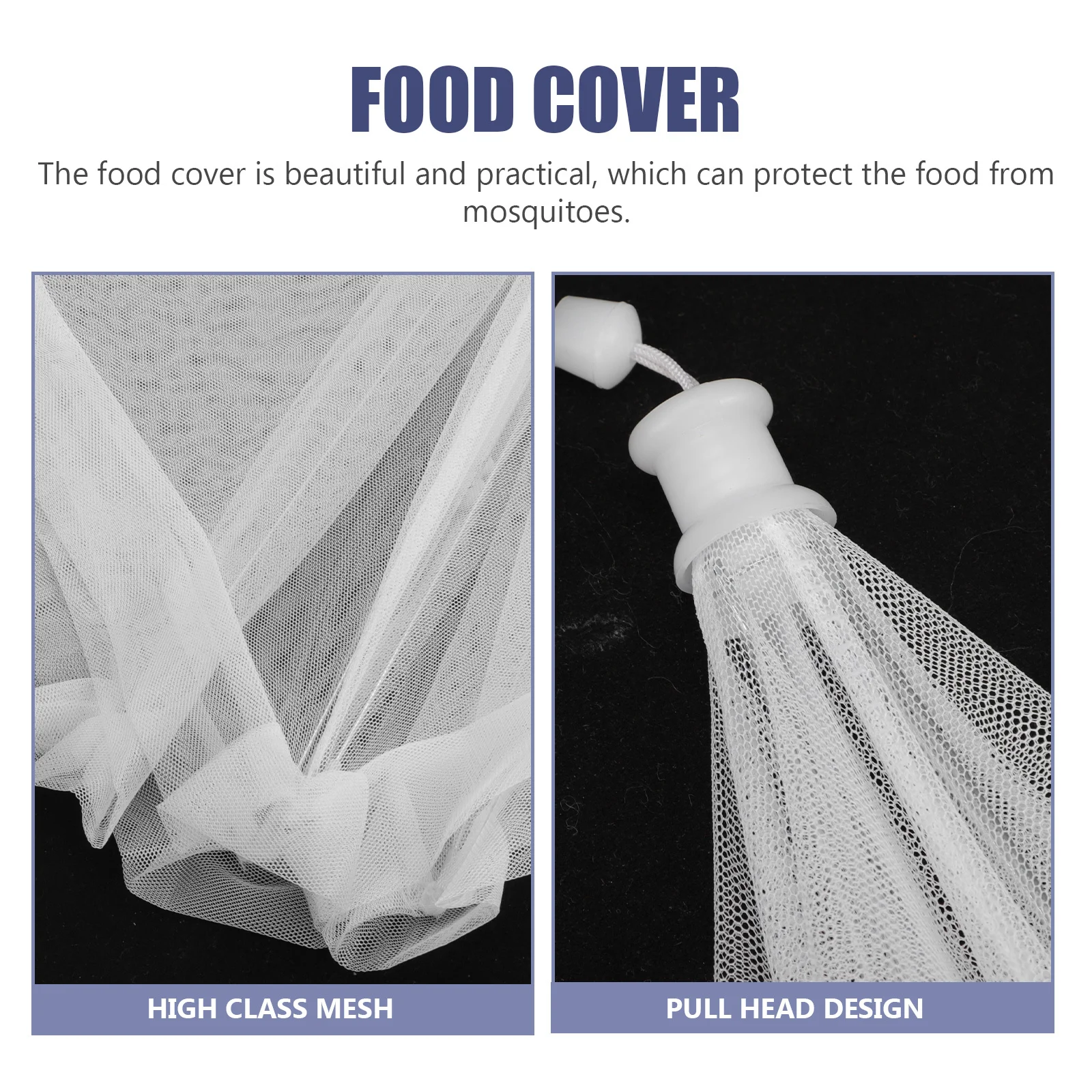 

2pcs Reusable Foldable Food Cover Mesh Tabletop Tent For Kitchen Dinning Protection Multi-Purpose Storage Meal Shield Smooth