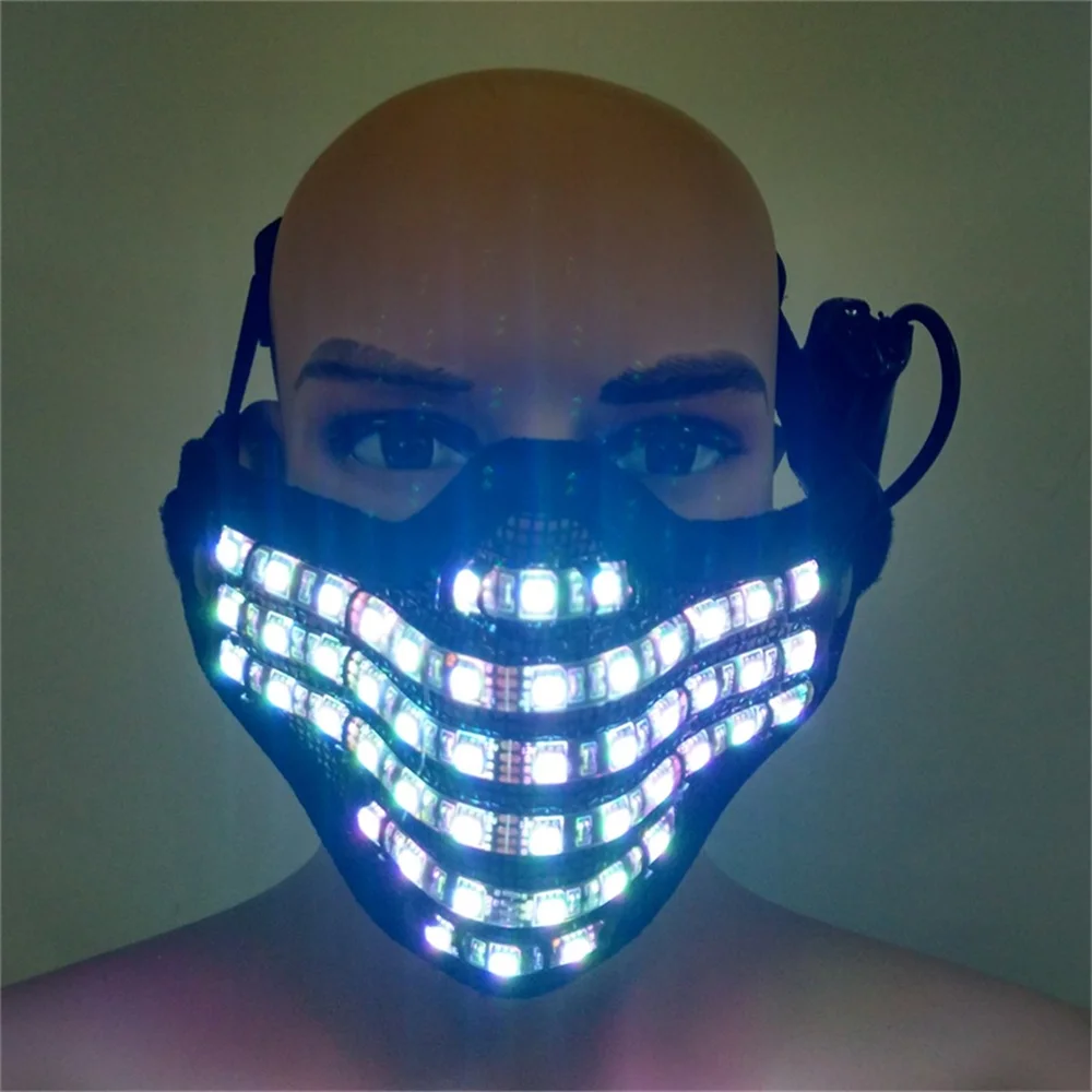 

Magicool Led маски на Хэллоуин Рождество Facemask Темный ужас Косплей Вечеринка светящийся свет фестиваль сценический шоу реквизит