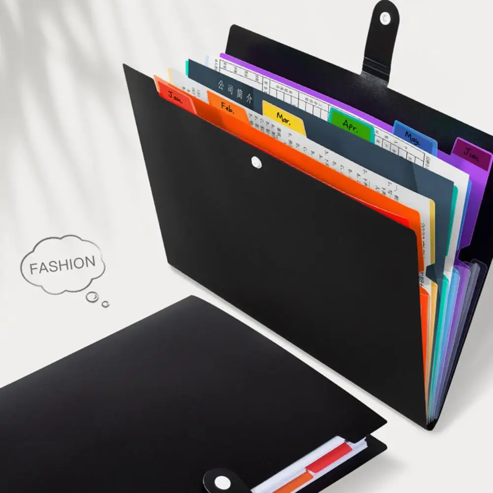 File Folder Reusable Lightweight A4 Size Expanding File Folders Large Capacity Document Organizer with 7 Grids Ideal for Sellers