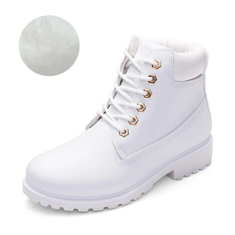 2024 Winter Shoes Women Snow Boots Thick Sole Fashion Ladies Ankle Boots Brand Non-slip Plus Size 41 Black Pink White D158