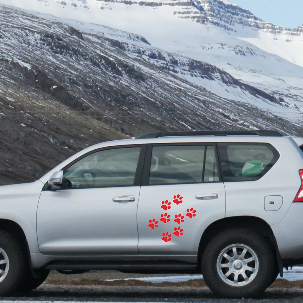 24 Uds pegatina de huella de gato para coche pegatina impermeable de PVC Premium sin residuos decoración de ventana de carrocería de coche extraíble para Auto