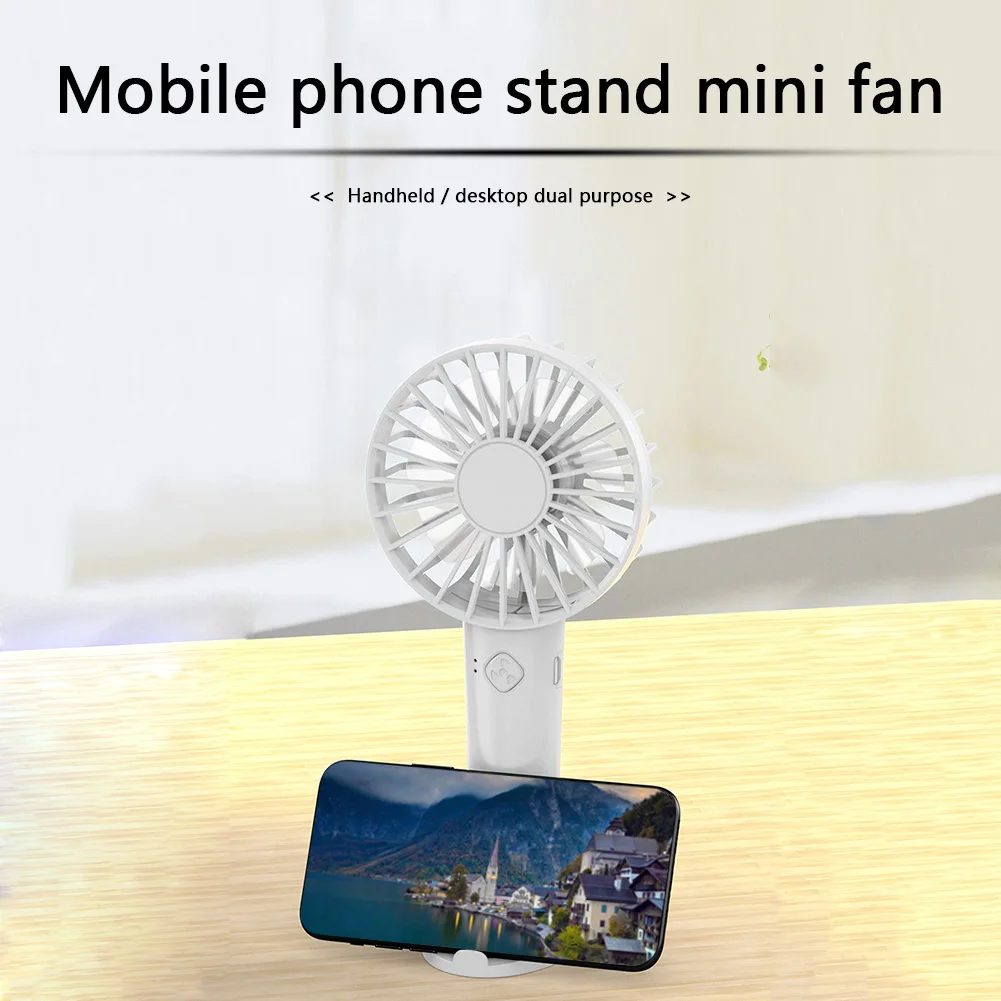Portable Handheld Fan with Phone Stand and Quiet Operation