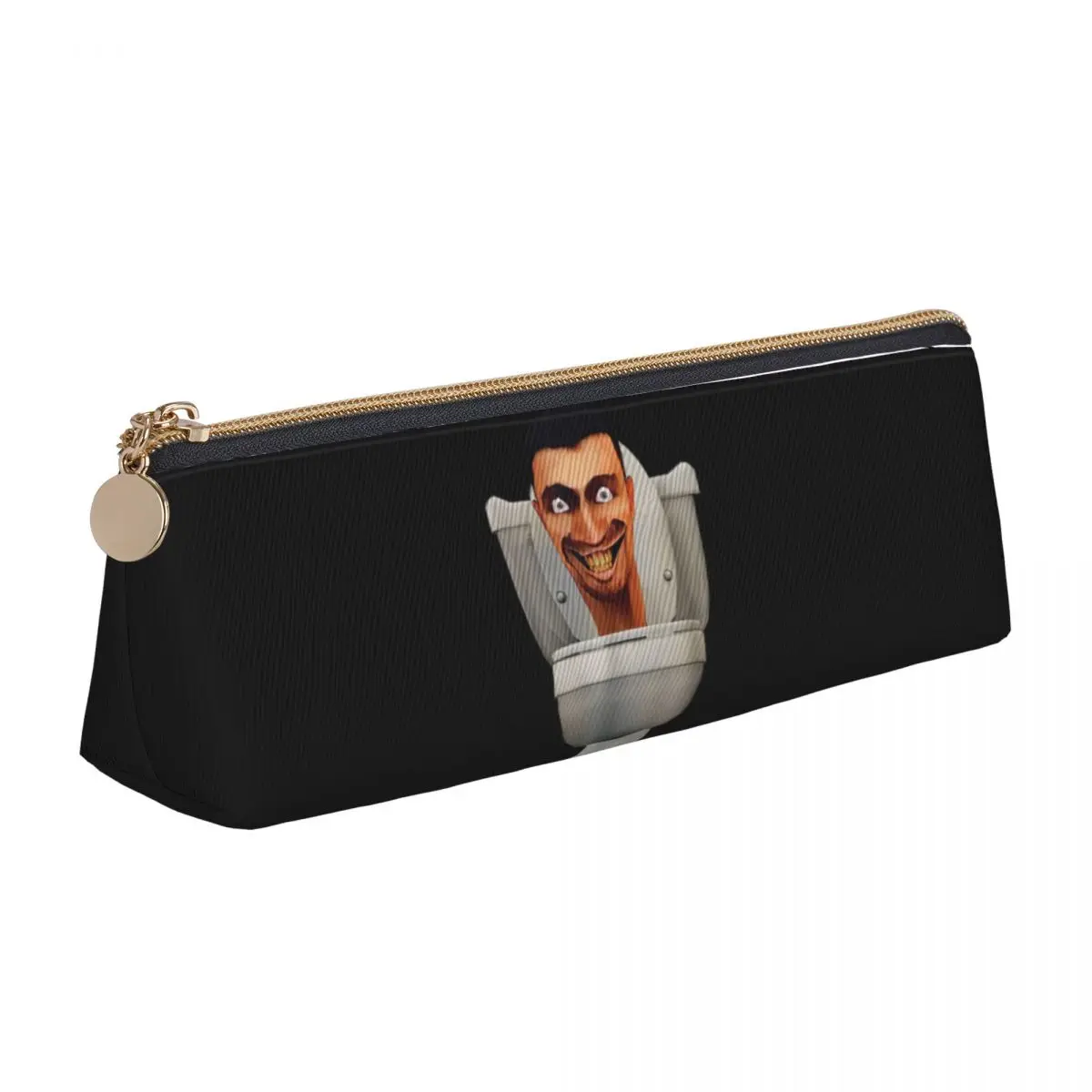 Aesthetic Pencil Case SkIbidi Toilet Man Pencil Box Crazy Looking School Pencil Cases Girl Boy PU Leather Design School Supplies