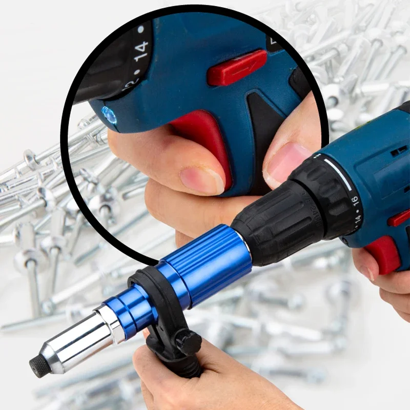 Multi functional electric core riveting gun electric tool accessories, 2.4mm -4.8mm rivet nut gun head adapter