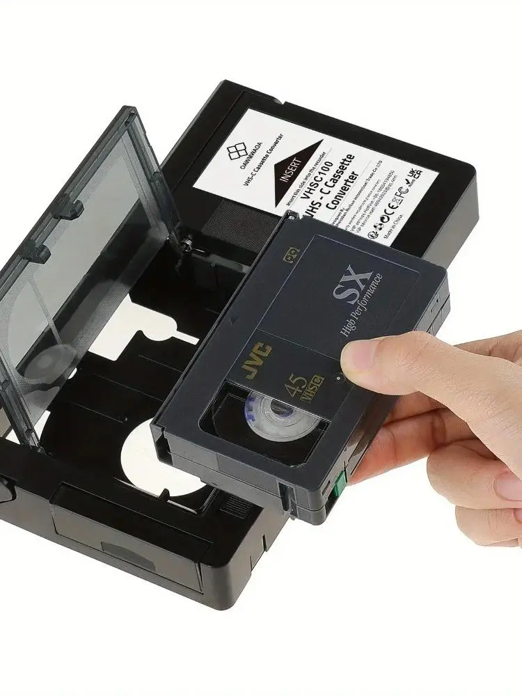 Adapter do kaset VHS-C, adapter do taśm VHS-C, baterie nie są dołączone, konwerter, adapter do kaset VHS-C, czarny, łatwy w użyciu. — zdjęcie produktu 7