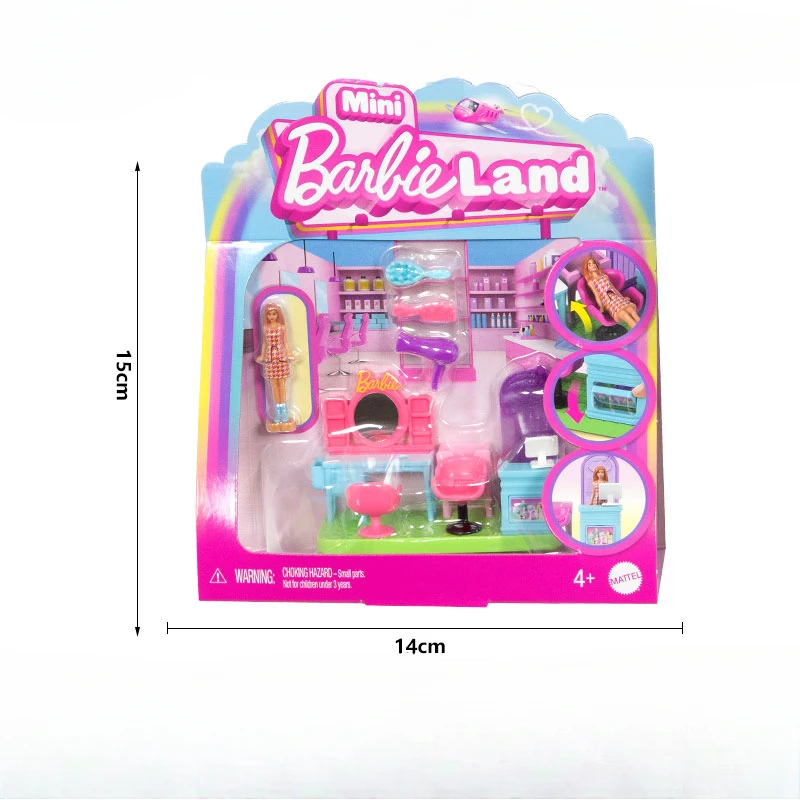 Original Barbie Mini Barbieland muñeca supermercado panadería juguetes para niñas accesorios casa peluquería mascota Boutique Micro muebles