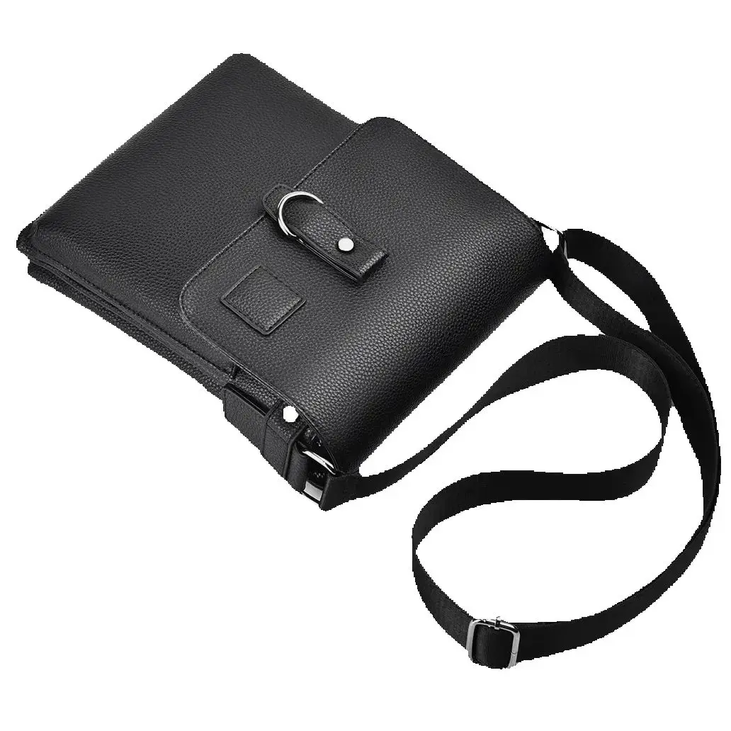 Durable Waterproof Mens PU Shoulder Bag Lightweight Travel Crossbody Briefcase Large Capacity Casual Bag