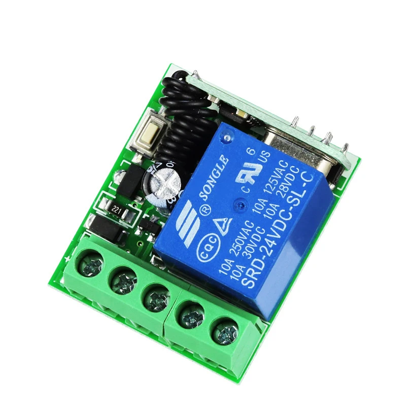 433 MHz RF Remote Control Wireless Switch ON/OFF Button DC 12V 1CH Relay Receiver for Door Electromagnetic Lock DIY