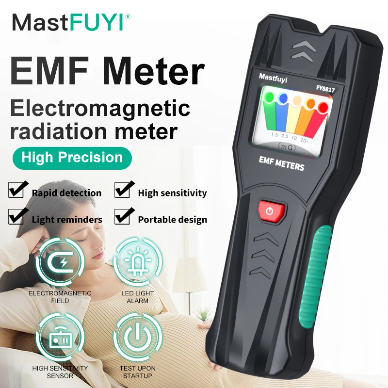 MASTFUYI FY8817 EMF Meter Electromagnetic Eadiation Meter Magnetic Field Detector Ghost Hunting Paranormal Equipment Tester