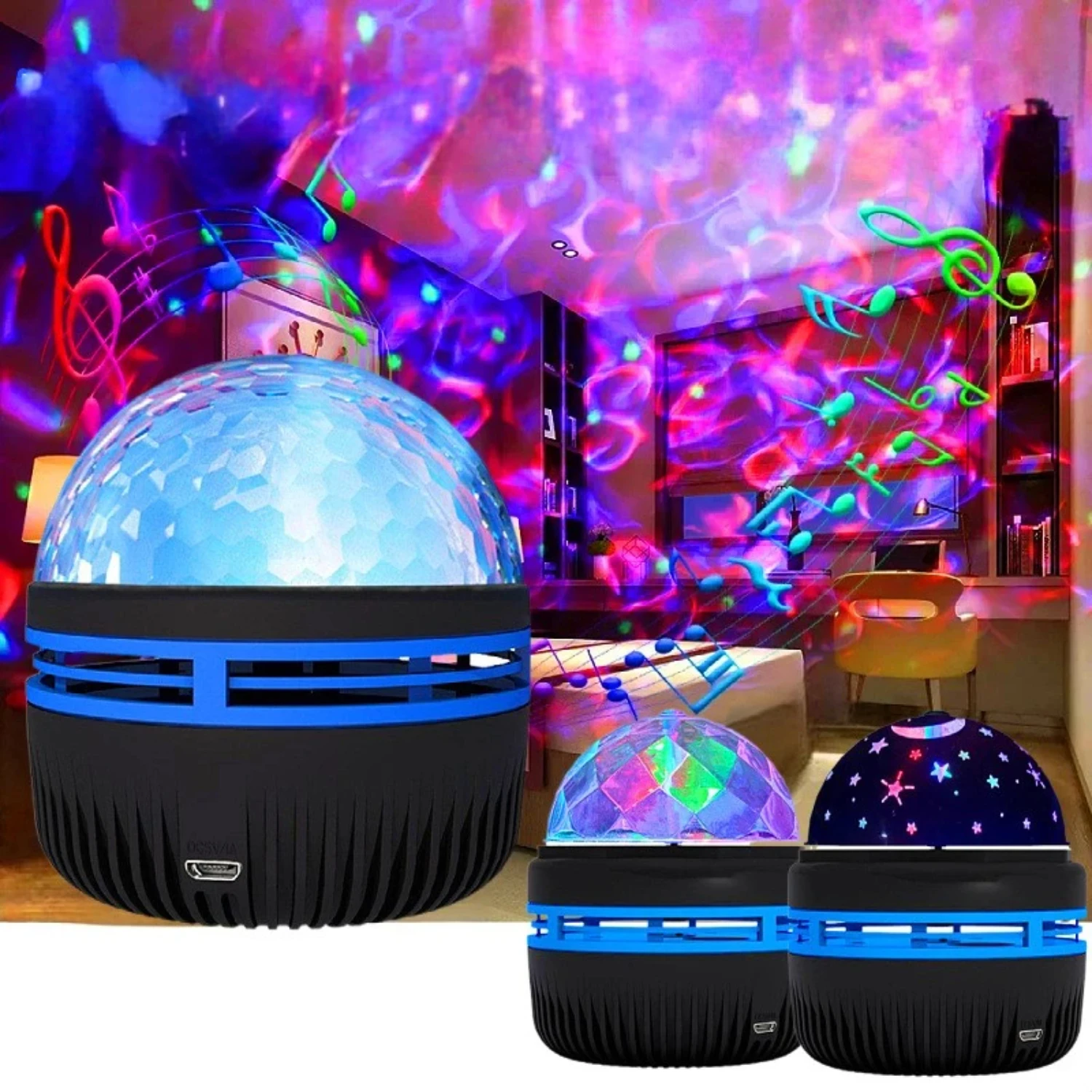 New Stunning Colorful Aurora Remote Controlled Night Light emits Beautiful Mesmerizing Star Patterns, Vibrant Water Ripple Magic