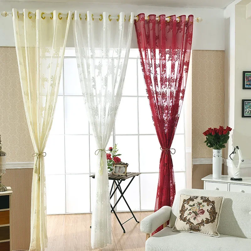 Window screens, jacquard curtains, French polyester bay window shading and translucent lace curtains