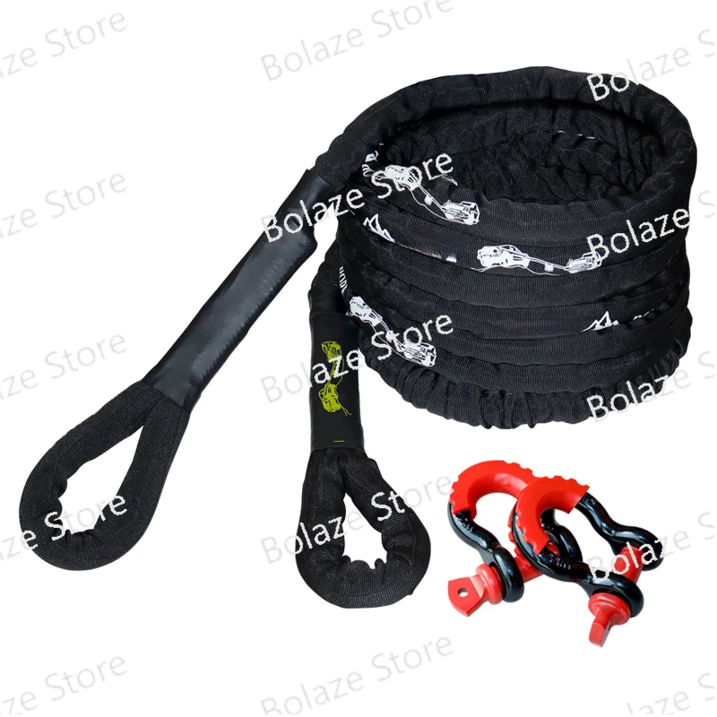 Elastic Towing Rope for Large Trucks, SUVs, and Off-road Vehicles, with Thickened Nylon Towing Rope for Extreme Rescue