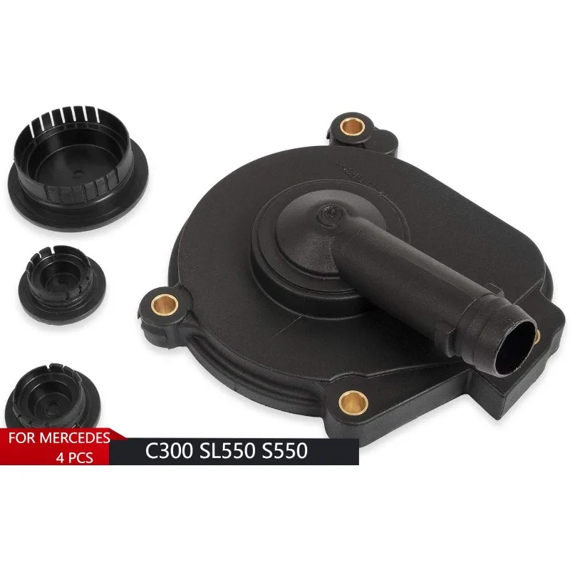

Pack of 4 Engine Oil Separator Cover & Camshaft Cap Set Black For 2720100631 0009985690 0009986590