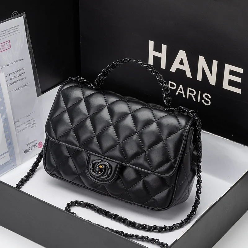 

Модная женская сумка, новинка 2025, портативная сумка на цепочке Xiaoxiangfeng, высококачественная сумка через плечо в иностранном стиле с бриллиантами